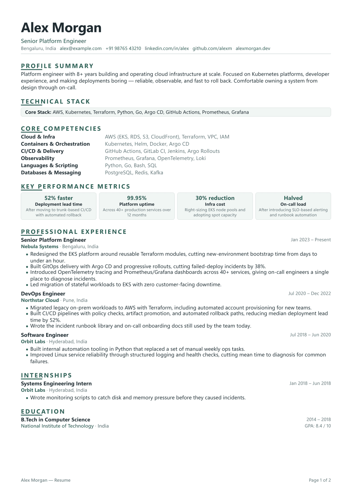 Nordic template preview